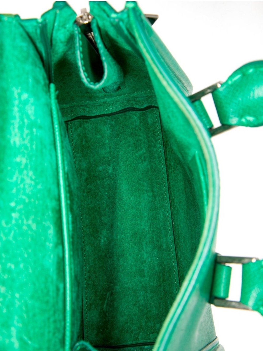 SOLD LIVE Alexander McQueen Green Structured Leather Top-Handle Crossbody Bag - Picture 4 of 4